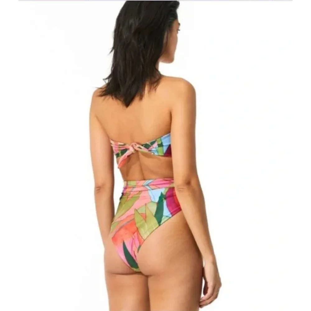 Mara Hoffman Goldie High-Waist Floral Bikini Bottom
